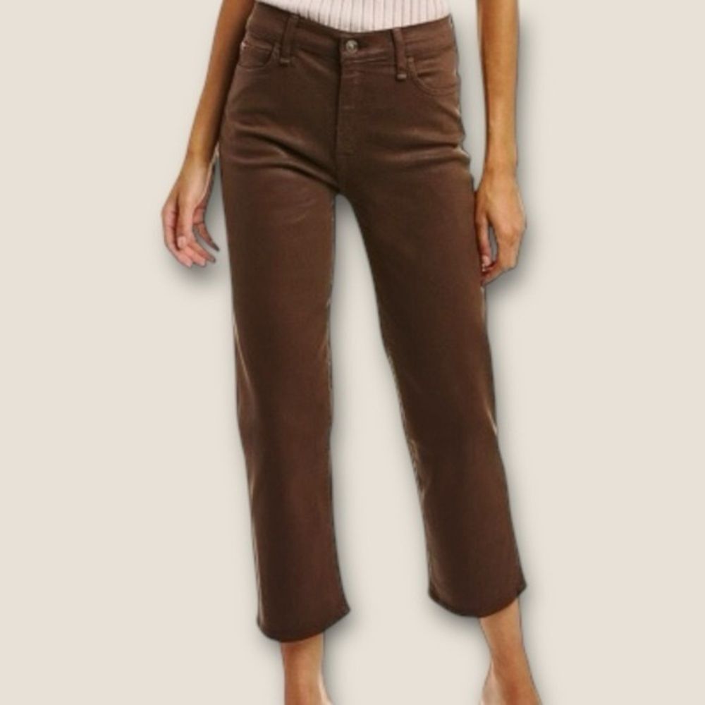 NWT Hudson Jeans ‘Noa’ “Cocoa Bean” Brown High-Rise Straight Crop‎ Jeans Size 31